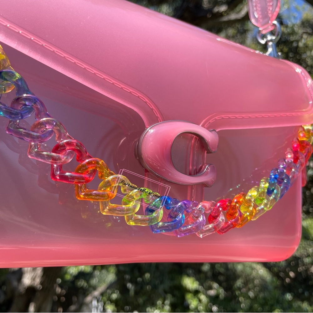 TRIPLE HEARTS True Rainbow Jelly Resin Bag Strap Novelty Bag Strap Kawaii Y2K - Picture 4 of 9